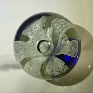 2/$20  Elegant Blue and White Glass Art Piece